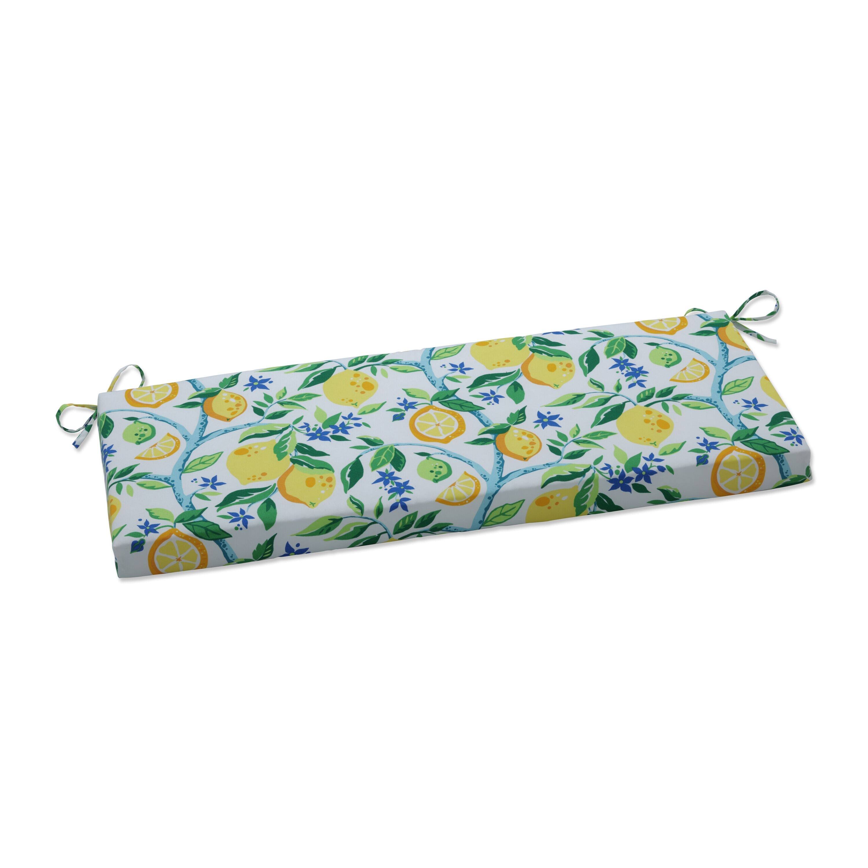 Pillow Perfect Outdoor Indoor Lemon Tree Yellow Bench Cushion 45 X 18